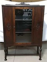 Free standing glass front hutch