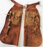 Pair of Vintage Chaps with Pockets and Conchos.