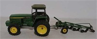 John Deere 4960 toy tractor w/plow