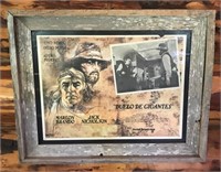 Rustic Barnwood Frame Movie Poster "duelo De Gigan