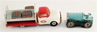 Tin Pepsi Truck and Minic Toy Tractor