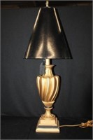 Contemporary Gold/Black Lamp w/ faux gator shade