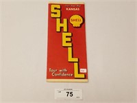 Vintage Rare 1938 Shell Oil Kansas Road Map