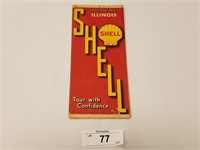 Vintage Rare 1934 Shell Oil Illinois Road Map
