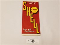 Vintage Rare 1935 Shell Oil Ohio Road Map