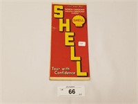 Vintage Rare 1938 Shell Oil 3 State Road Map