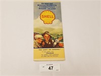 Vintage Rare 1931 Shell Oil 3 State Road Map