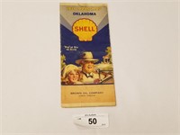 Vintage Rare 1930 Shell Oil Oklahome Road Map