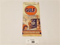 Vintage Rare 1933 Gulf Oil Pennsylvania Road Map