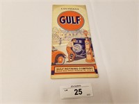 Vintage Rare 1933 Gulf Oil Louisana Road Map