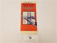 Rare Vintage 1937 Bear Mountain Bridge Map