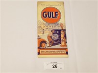 Vintage Rare 1933 Gulf North & South Carolina Map