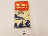 Rare Vintage 1930 Sohio Map of Ohio