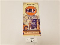 Vintage Rare 1933 Gulf Oil Mississippi Road Map