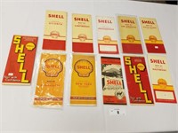 Group of 11 Vintage Shell City/Area Street Maps