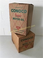 2 Conoco Super Motor Oil Boxes