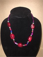 Chicos Necklace - Chunky Red/Pink/Blue