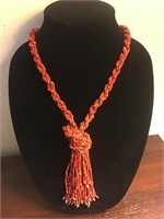 Monumental LONG Coral Statement Necklace