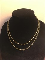 Vtg Liquid Silver Double-Breasted Dainty Necklace