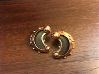 Vtg Fine Renoir Matisse Copper Enamel Earrings