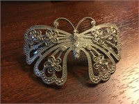 Vintage LG Butterfly Rhinestone Barrette