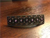 Purple Rhinestone Filigree Barrette