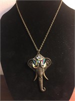 Chicos Elephant Enamel Pendant/Necklace