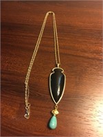 Kendra Scott Black Onyx & Turquoise Necklace