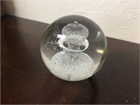 Crystal Paperweight Signed AJ