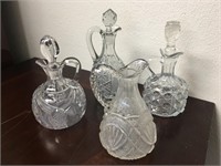 Antique Fine Glass Cruets w/ Stoppers