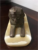 Antque Sphinx Bust (Brass) on Marble Base