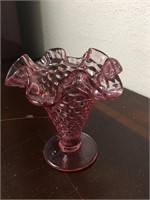 Fenton Hobnail Miniature Pink Vase - 4"