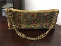Antique Beaded Multi-Tone Jewel Clutch Bag