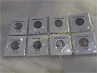 8 Buffalo Nickels in Sleeve