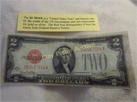 $2 US Red Seal Note in Sleeve