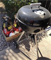 Weber BBQ kettle, charcoal, lighter fluid
