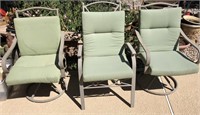 3pc Metal swivel patio chairs, metal patio chair