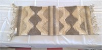 Zapotec Indian Weaving Wool Table Runner Grey/Brow