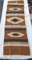 American Indian Style Wool Table Runner Brown/Grey