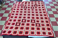 Huge Red/Black Knitted Bedcover Throw Blanket