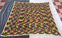 Small Tie-Dye Effect Wool Knitted Blanket Bedcover