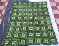 Large Green Knitted Throw Bedcover
