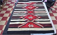 Large American Indian Style Rug Red/Black