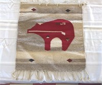 Zapotec Wool Indian Rug - Red Bear - Mexico