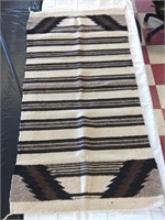 American Indian Style Wool Rug Brown/Black
