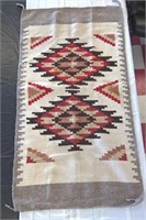 American Indian Style Wool Rug Grey/Red
