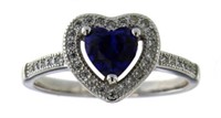 Beautiful Sapphire Heart Solitaire Ring