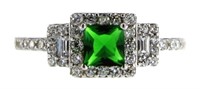 Princess Cut Emerald Designer Ring