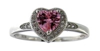 Pink Sapphire Heart Solitaire Ring