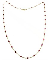 14kt Gold Natural 4.00 ct 24" Ruby Necklace